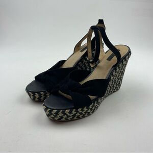 Frye Women’s Charlotte Twist Suede Espadrille Wedge Sandal Size 10M